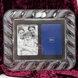 Vintage 1990s Mikasa Nautical Twist Double 4x6 Heavy Glass Picture Frame